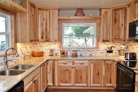 natural hickory cabinets kitchen photos